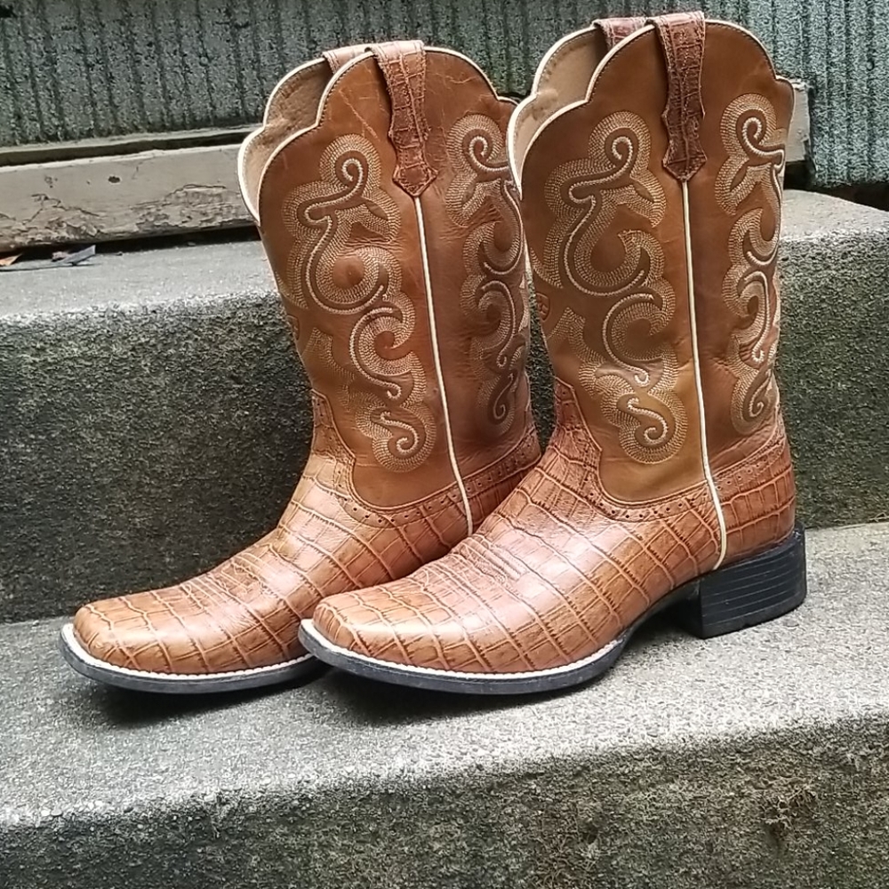 Ariat Quickdraw Tan Gator Print/Quartz Leather